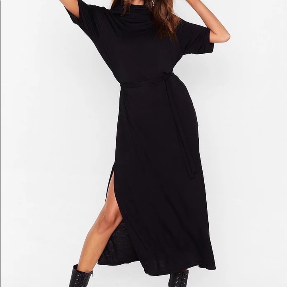 Nasty Gal Belted Short Sleeve MIDI Dress - 4